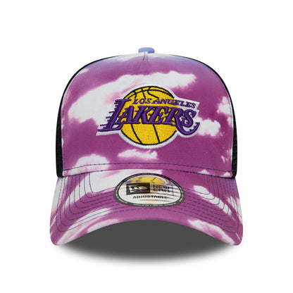 New Era A-Frame L.A. Lakers Trucker Cap - NBA Cloud AOP - Lila-Weiß