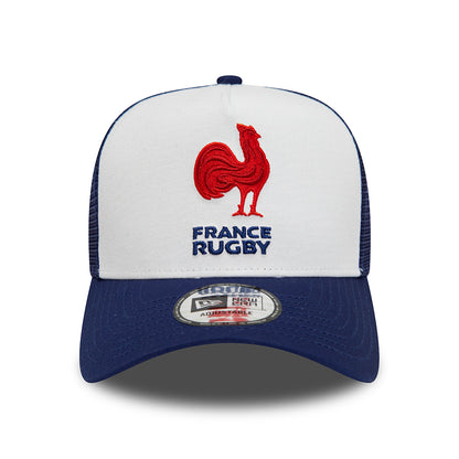 New Era A-Frame French Federation of Rugby Trucker Cap - Essential - Weiß-Blau
