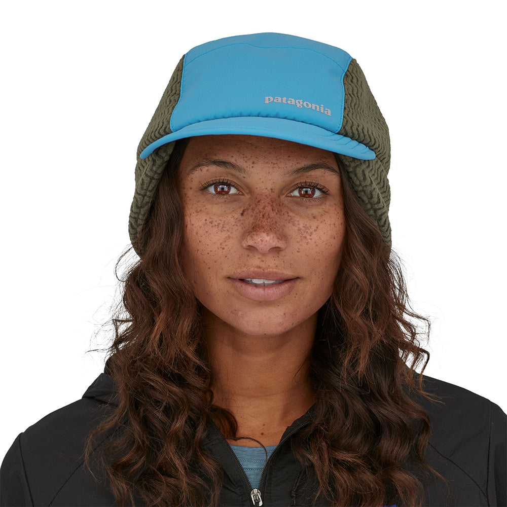 Patagonia Winter Duckbill Baseball Cap mit Ohrenklappen - Blau-Grau