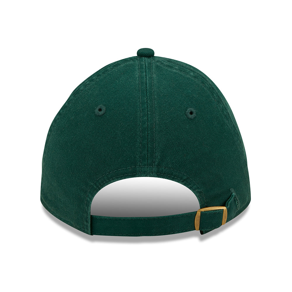 New Era 9TWENTY Oakland Athletics Baseball Cap - MLB League Essential II - Dunkelgrün-Gelb