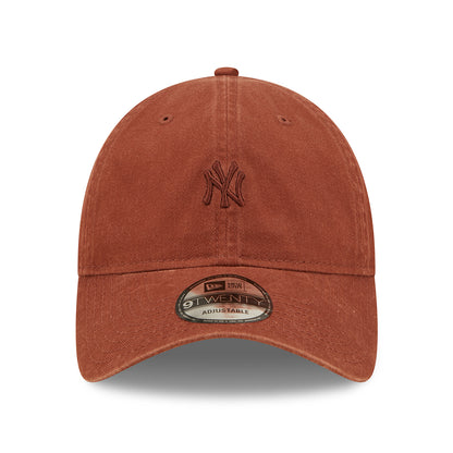 New Era 9TWENTY New York Yankees Baseball Cap - MLB Mini Logo - Borkenbraun