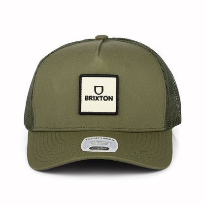 Brixton Alpha Block NetPlus MP Trucker Cap - Olivgrün