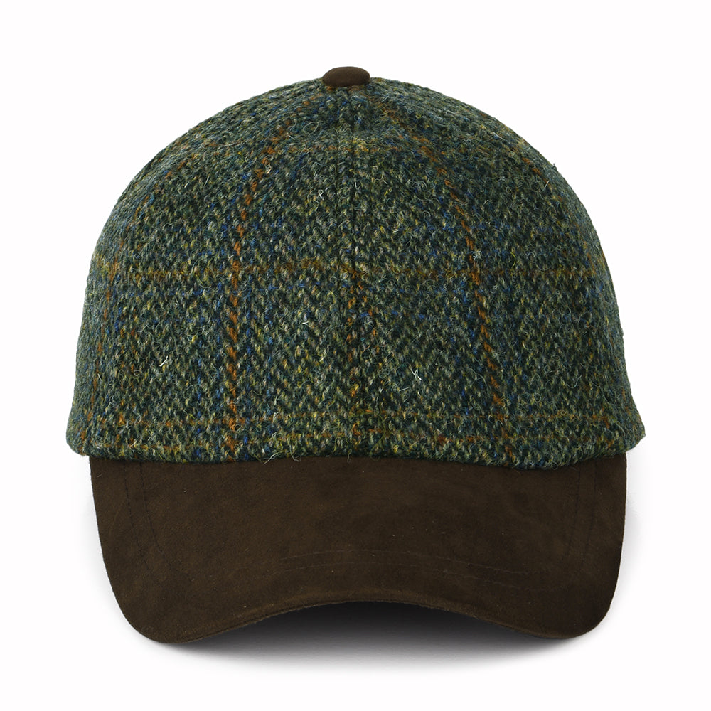 Failsworth HARRIS TWEED Baseball Cap - Olivgrün-Braun
