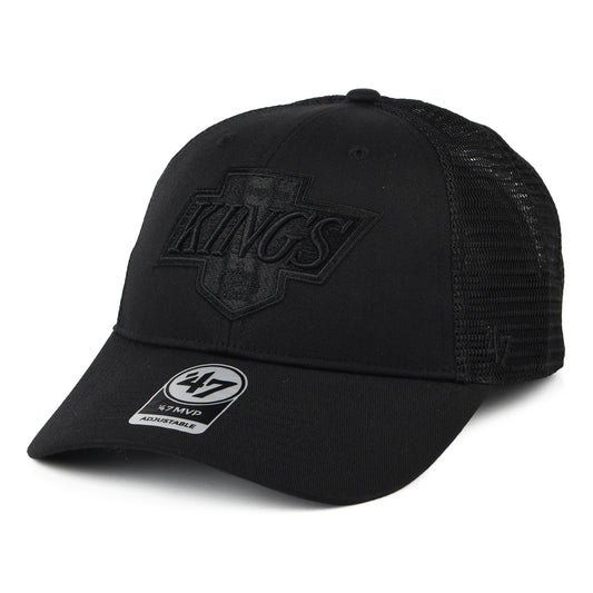 47 Brand L.A. Kings Trucker Cap - NHL Vintage Branson MVP - Schwarz auf Schwarz