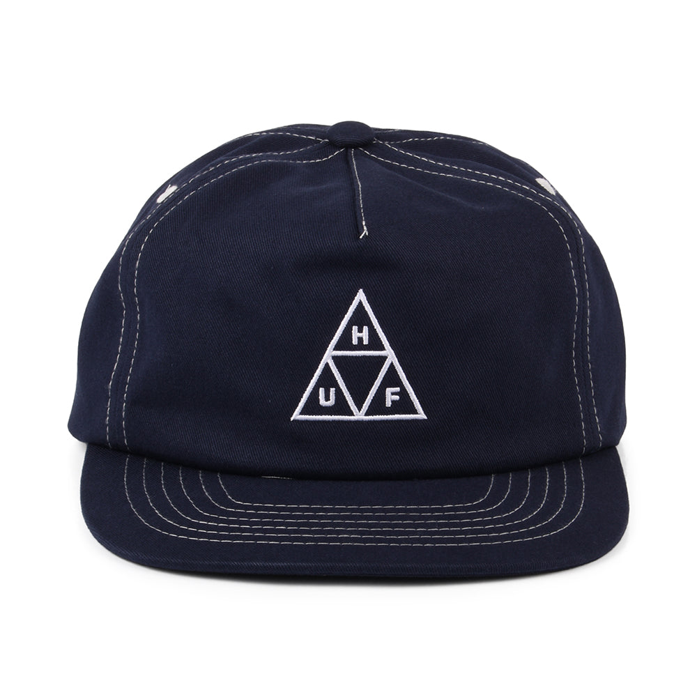 HUF Triple Triangle Unstrukturierte Snapback Cap - Marineblau-Weiß