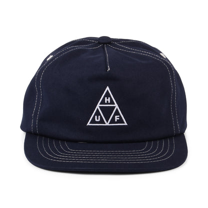HUF Triple Triangle Unstrukturierte Snapback Cap - Marineblau-Weiß