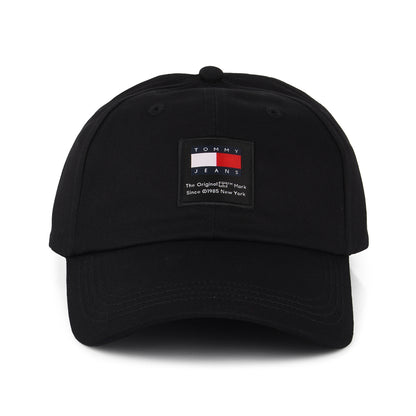 Tommy Hilfiger TJM Modern Patch Baseball Cap aus organischer Baumwolle - Schwarz