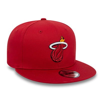 New Era 9FIFTY Miami Heat Snapback Cap - NBA Rear Logo - Rot
