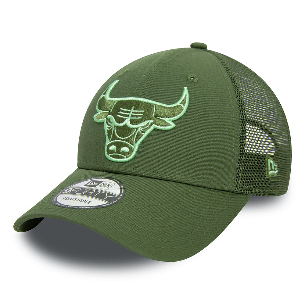 New Era 9FORTY Chicago Bulls Trucker Cap - NBA Seasonal - Olivgrün-Grün