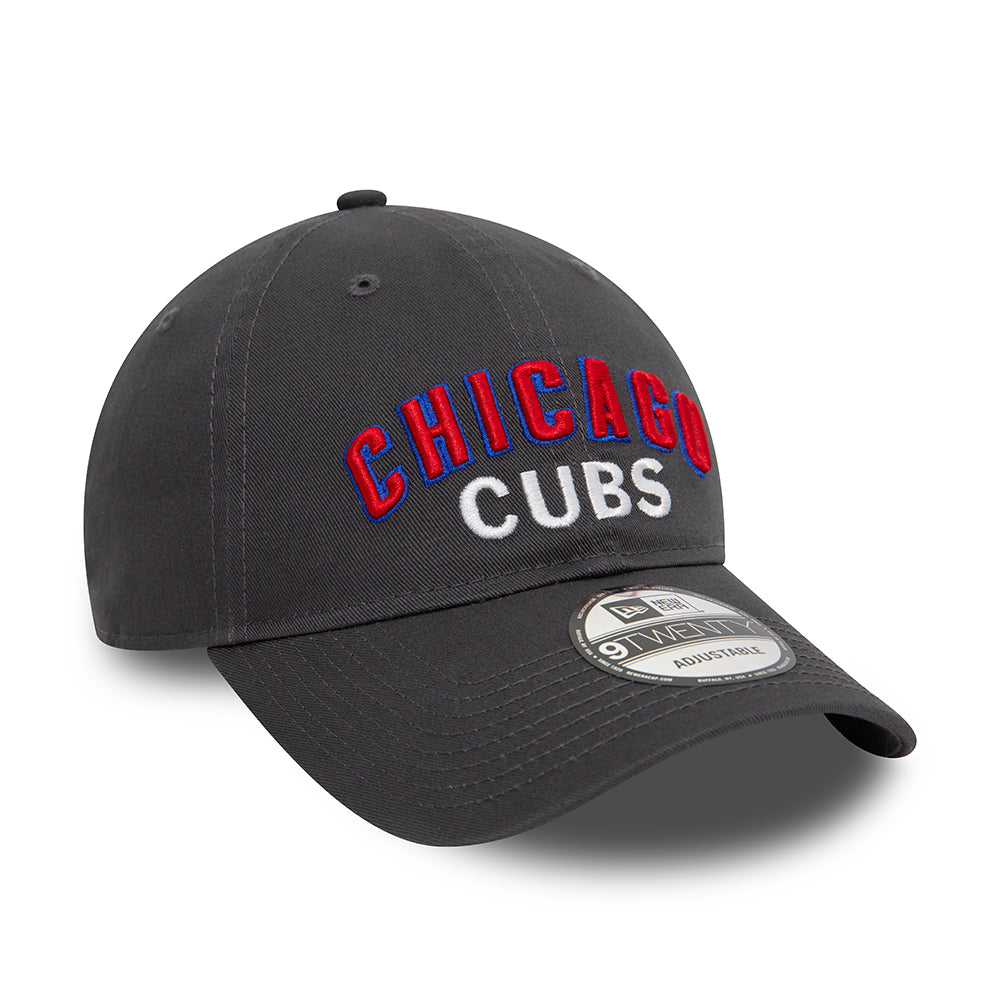 New Era 9TWENTY Chicago Cubs Baseball Cap - MLB Wordmark - Graphitgrau