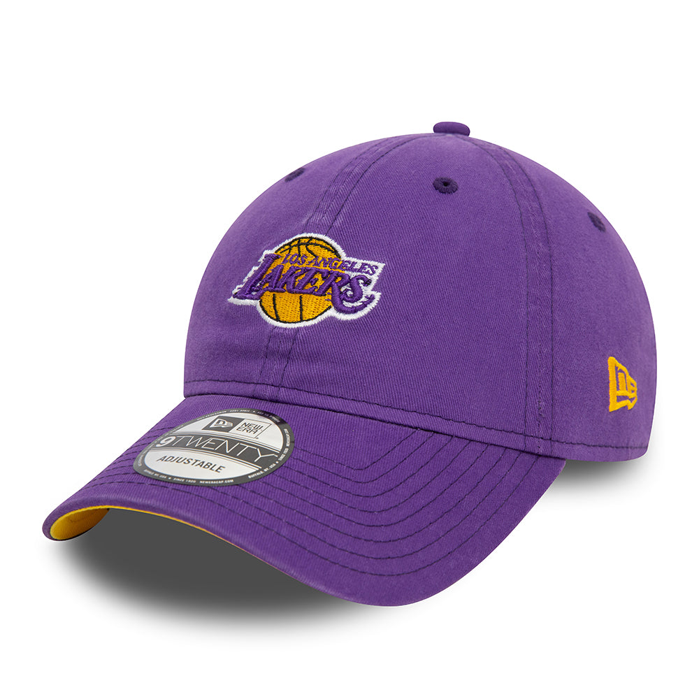 New Era 9TWENTY L.A. Lakers Baseball Cap - NBA Contrast Underbrim - Verwaschenes Lila-Gelb