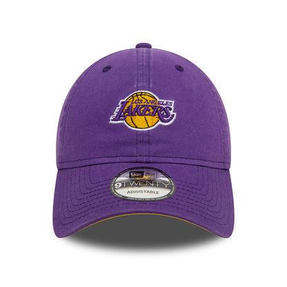 New Era 9TWENTY L.A. Lakers Baseball Cap - NBA Contrast Underbrim - Verwaschenes Lila-Gelb