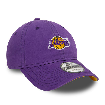 New Era 9TWENTY L.A. Lakers Baseball Cap - NBA Contrast Underbrim - Verwaschenes Lila-Gelb