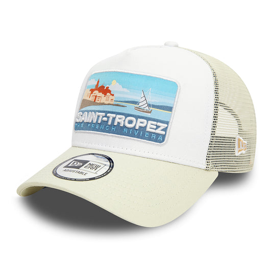 New Era A-Frame Saint-Tropez Trucker Cap - NE Summer - Weiß-Cremeweiß