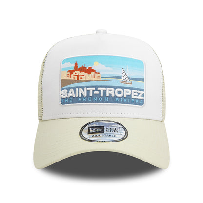 New Era A-Frame Saint-Tropez Trucker Cap - NE Summer - Weiß-Cremeweiß