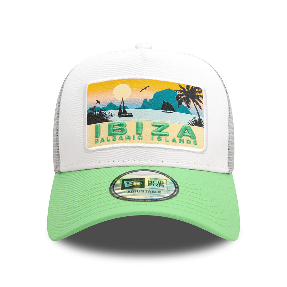 New Era A-Frame Ibiza Trucker Cap - NE Summer - Weiß-Helles Grün