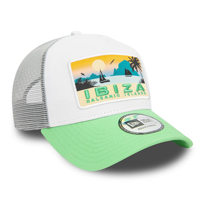 New Era A-Frame Ibiza Trucker Cap - NE Summer - Weiß-Helles Grün