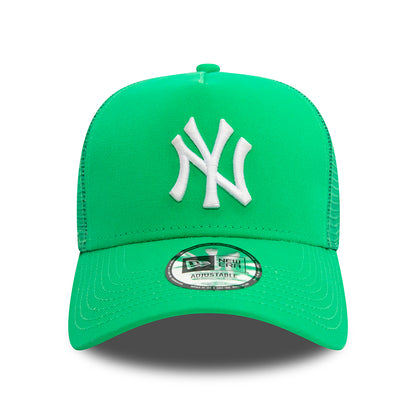 New Era A-Frame New York Yankees Trucker Cap - MLB League Essential II - Knallgrün-Weiß