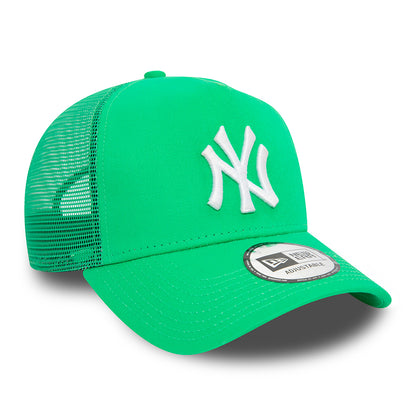 New Era A-Frame New York Yankees Trucker Cap - MLB League Essential II - Knallgrün-Weiß