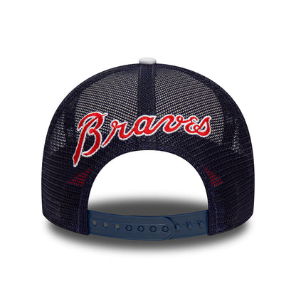 New Era A-Frame Atlanta Braves Trucker Cap - MLB Logo - Weiß-Scharlachrot-Marineblau