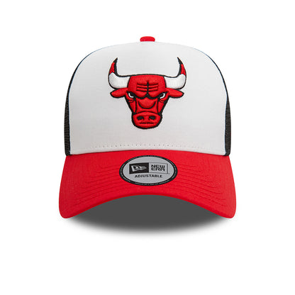 New Era A-Frame Chicago Bulls Trucker Cap - NBA Rear Arch - Weiß-Rot-Schwarz