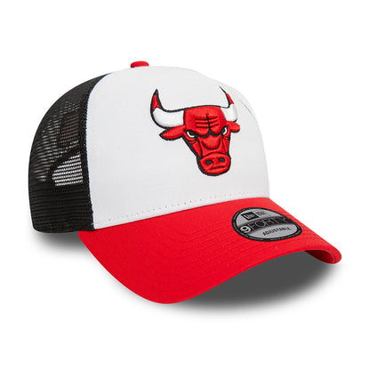 New Era A-Frame Chicago Bulls Trucker Cap - NBA Rear Arch - Weiß-Rot-Schwarz