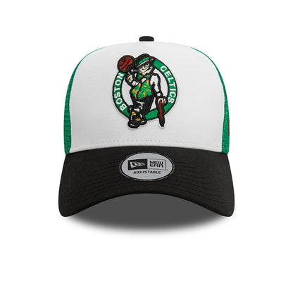 New Era A-Frame Boston Celtics Trucker Cap - NBA Rear Arch - Weiß-Schwarz-Grün