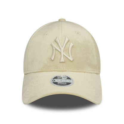 New Era Damen 9FORTY New York Yankees Snapback Cap - MLB Velour - Steingrau