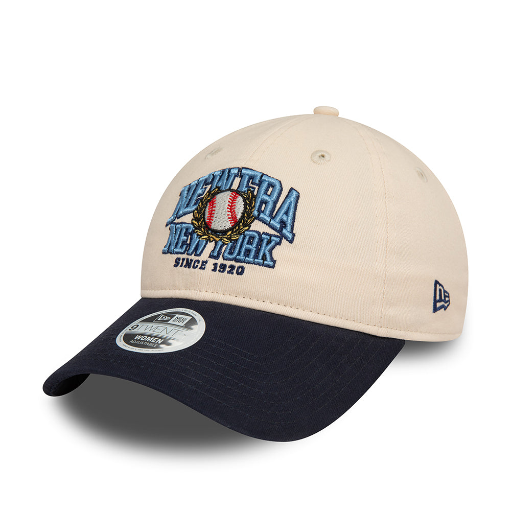 New Era Damen 9TWENTY Baseball Cap - NE Wordmark - Steingrau-Marineblau