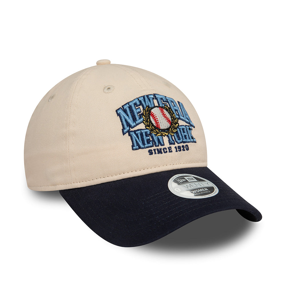 New Era Damen 9TWENTY Baseball Cap - NE Wordmark - Steingrau-Marineblau