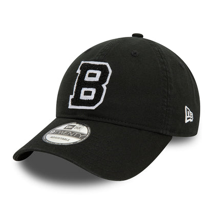 New Era 9TWENTY Brooklyn Dodgers Baseball Cap - MLB Varsity Cooperstown - Schwarz