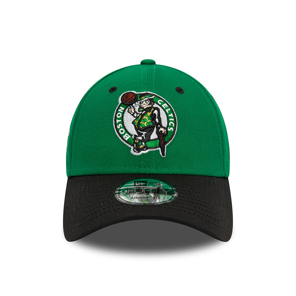 New Era 9FORTY Boston Celtics Baseball Cap - NBA Side Patch - Grün-Schwarz