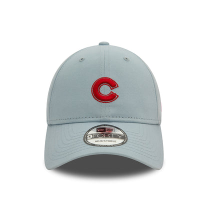 New Era 9FORTY Chicago Cubs Baseball Cap - MLB Washed - Baby Blau-Scharlachrot