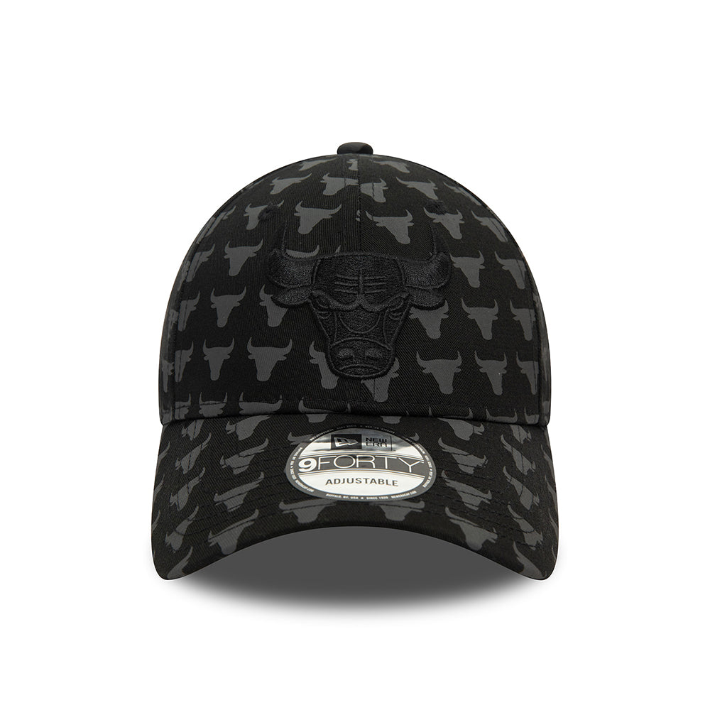 New Era 9FORTY Chicago Bulls Baseball Cap - NBA Monogram - Schwarz
