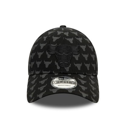 New Era 9FORTY Chicago Bulls Baseball Cap - NBA Monogram - Schwarz