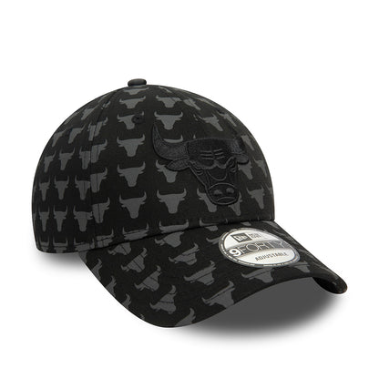New Era 9FORTY Chicago Bulls Baseball Cap - NBA Monogram - Schwarz