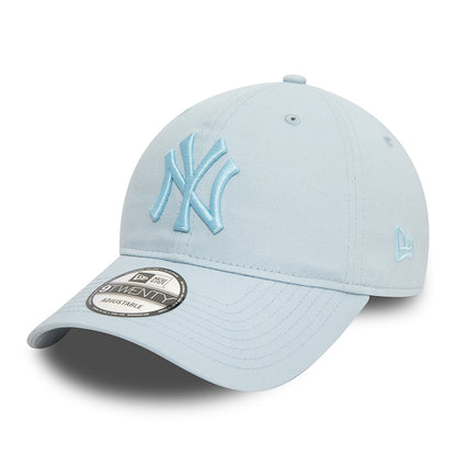 New Era 9TWENTY New York Yankees Baseball Cap - MLB League Casual - Baby Blau