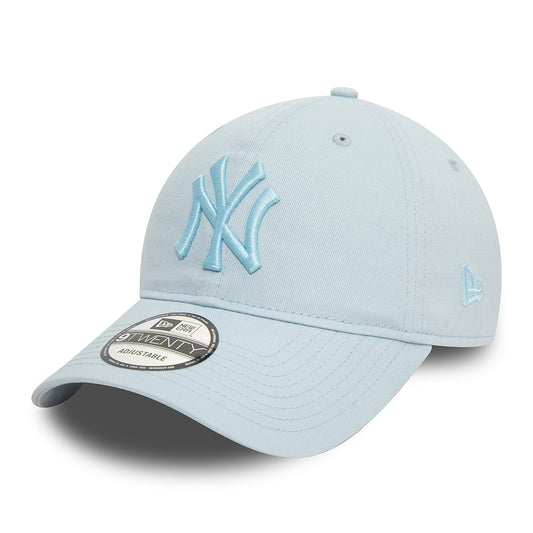 New Era 9TWENTY New York Yankees Baseball Cap - MLB League Casual - Baby Blau