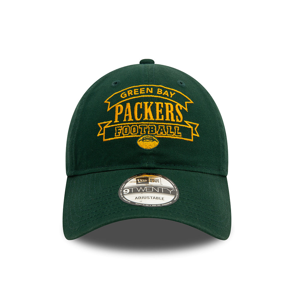 New Era 9TWENTY Green Bay Packers Baseball Cap - NFL Retro - Dunkelgrün