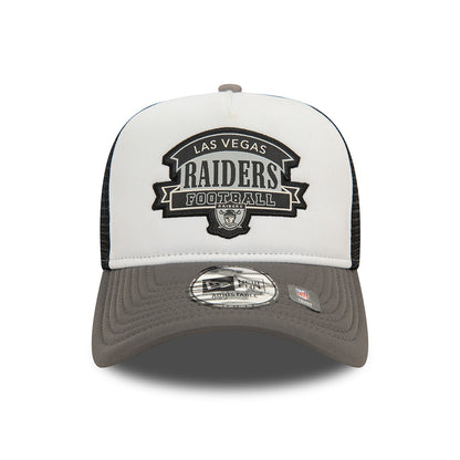 New Era A-Frame Las Vegas Raiders Trucker Cap - NFL Retro Graphic - Weiß-Graphitgrau-Schwarz