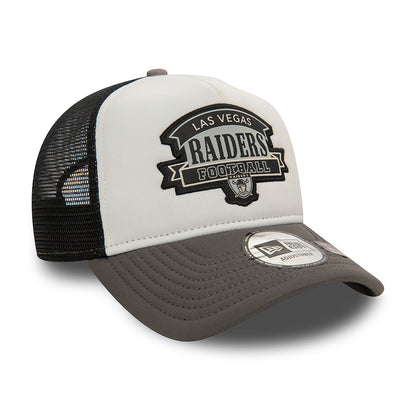 New Era A-Frame Las Vegas Raiders Trucker Cap - NFL Retro Graphic - Weiß-Graphitgrau-Schwarz