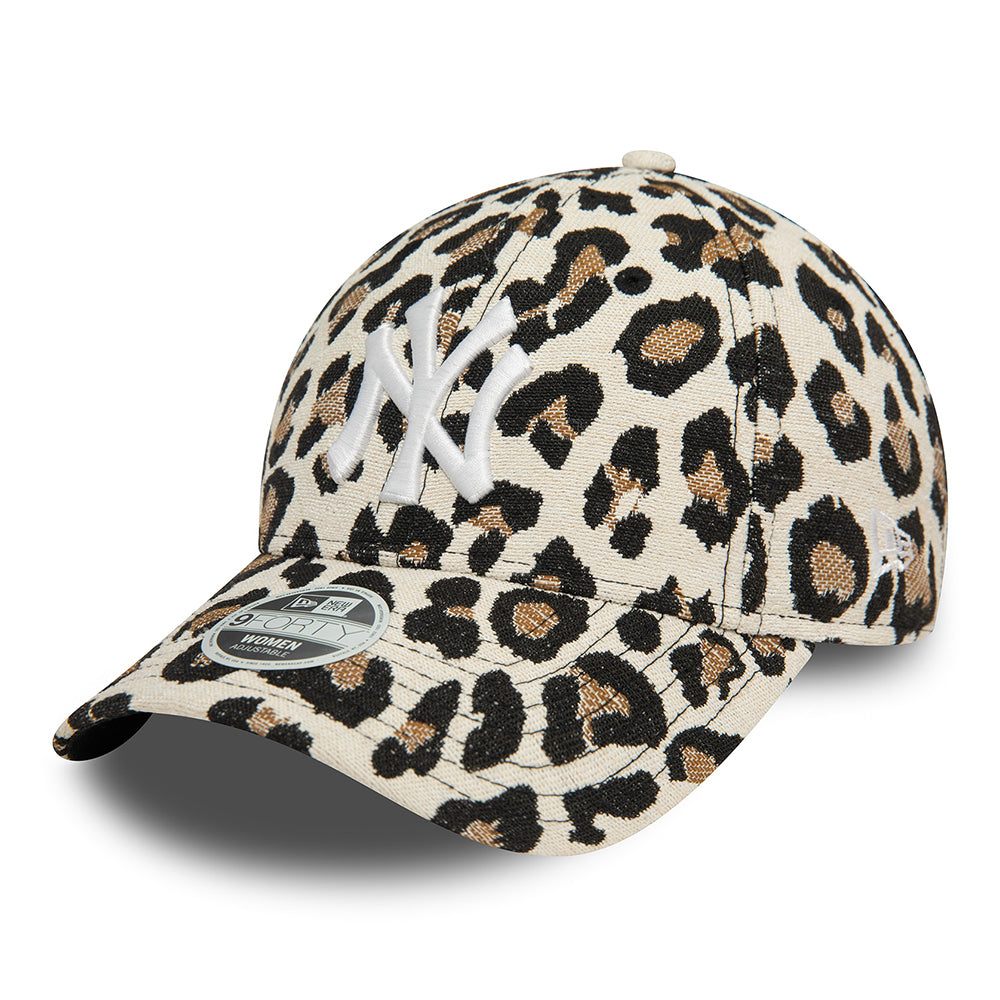 New Era 9FORTY New York Yankees Baseball Cap - MLB AOP Leopard - Beige