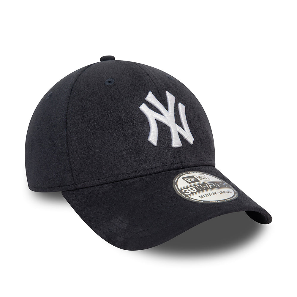 New Era 39THIRTY New York Yankees Baseball Cap - MLB Faux Suede - Marineblau-Weiß
