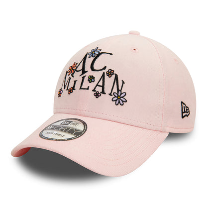 New Era 9FORTY AC Milan Baseball Cap - Needle Cord Doodle - Rosa