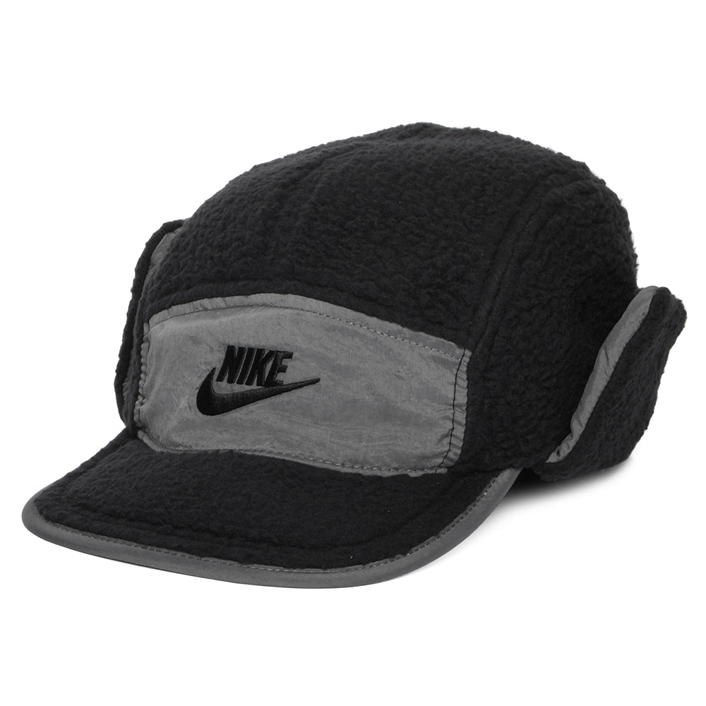 Nike Golf Fly 5 Paneelen Cap mit Ohrenklappen - Schwarz-Grau