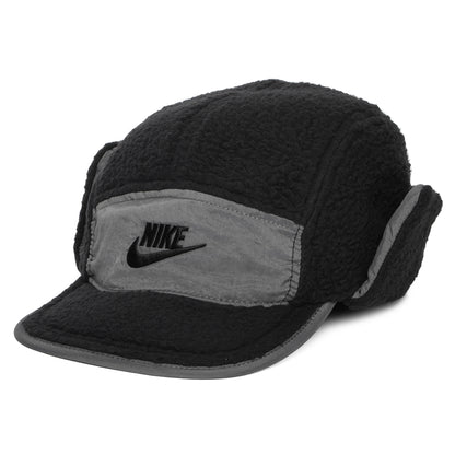 Nike Golf Fly 5 Paneelen Cap mit Ohrenklappen - Schwarz-Grau