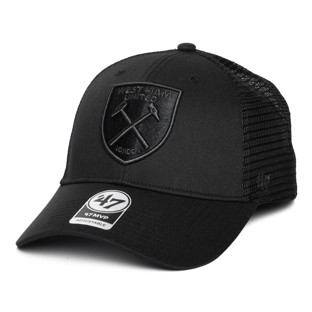 47 Brand West Ham United FC Trucker Cap - Branson MVP - Schwarz auf Schwarz