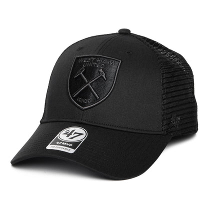 47 Brand West Ham United FC Trucker Cap - Branson MVP - Schwarz auf Schwarz