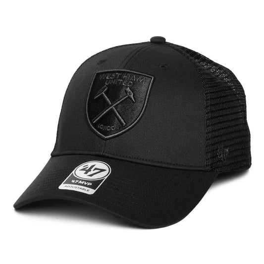 47 Brand West Ham United FC Trucker Cap - Branson MVP - Schwarz auf Schwarz
