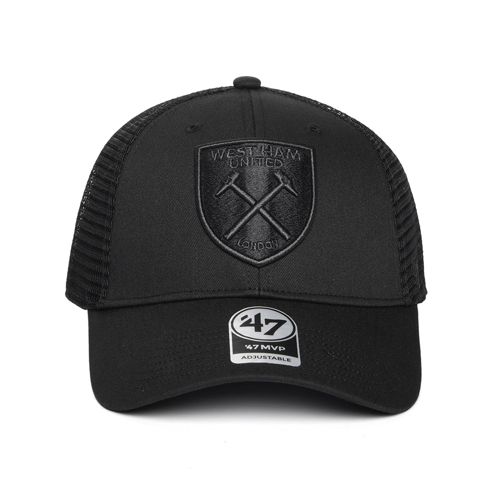 47 Brand West Ham United FC Trucker Cap - Branson MVP - Schwarz auf Schwarz